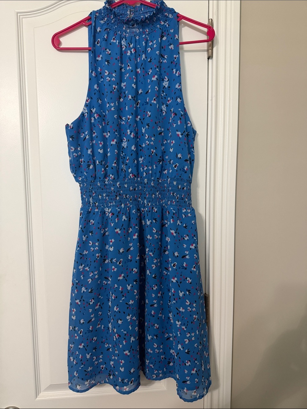 a new day Blue Floral Halter Fit-and-Flare Dress